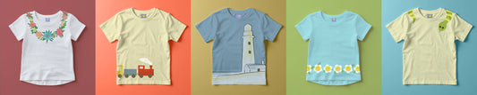 T-shirts printed with various designs