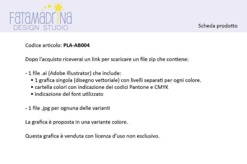 Scheda prodotto della grafica PLA-B004