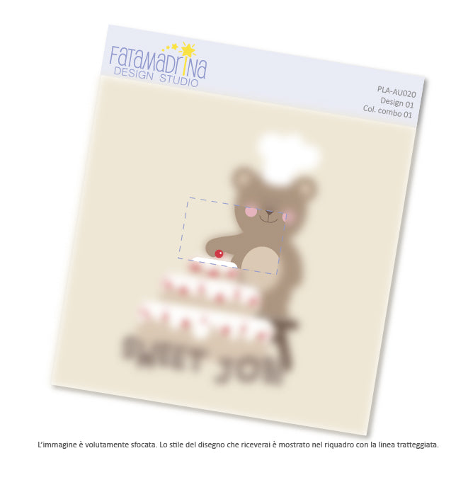 Illustration - Teddy bear making a cake