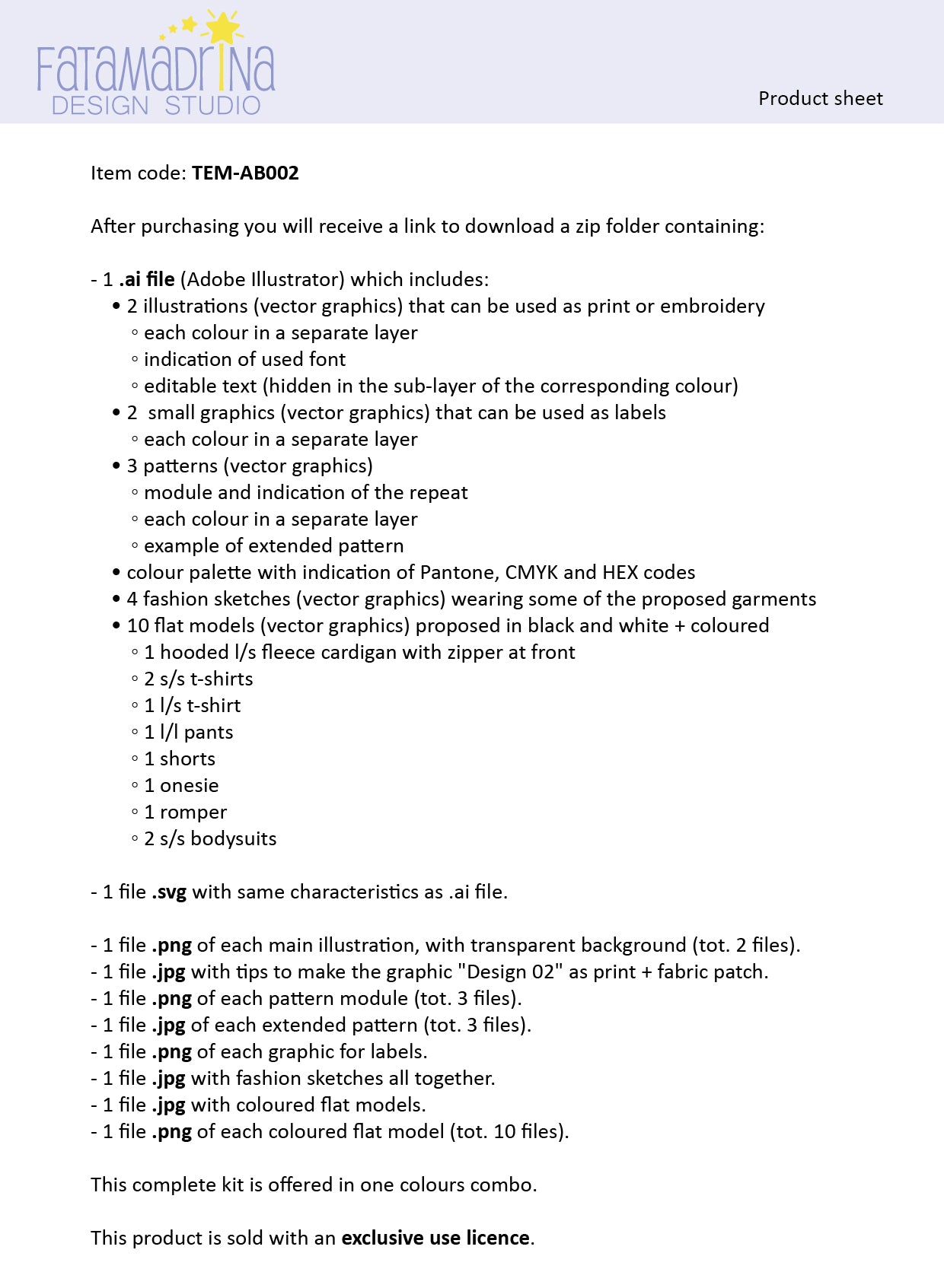 TEM-AB002 Product sheet