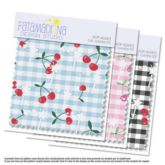 Pattern - Checks and cherries