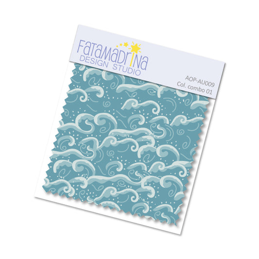 Swatch of a pattern with sea waves