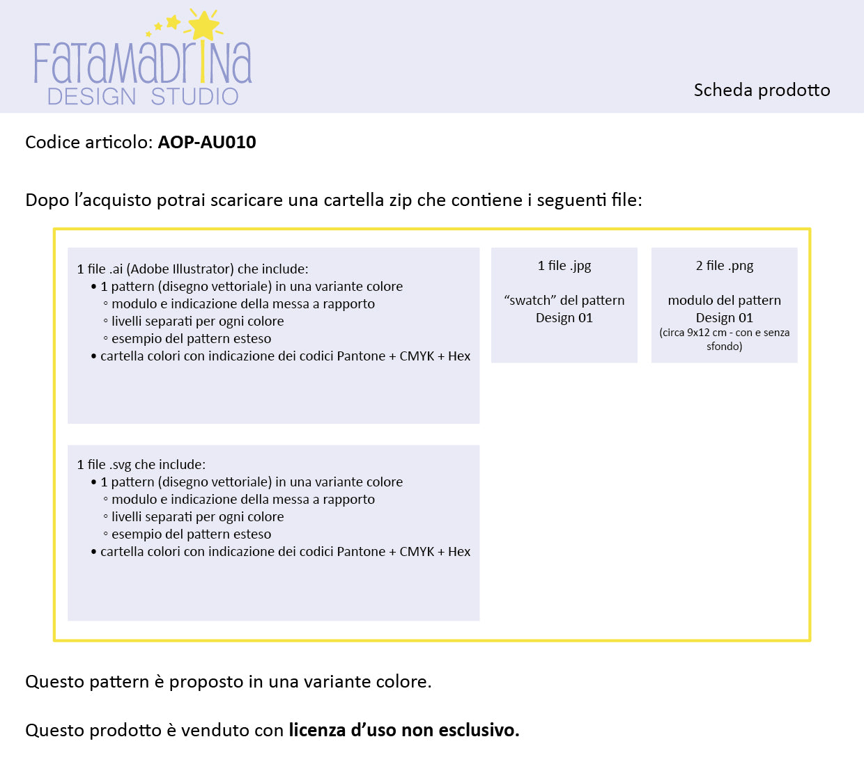Scheda prodotto dell'articolo AOP-AU010.