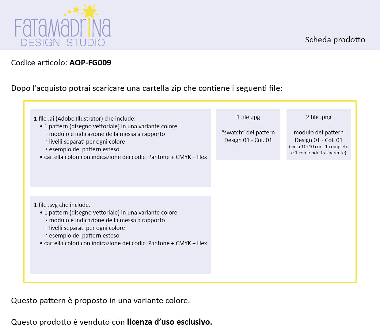 Scheda prodotto dell'articolo AOP-FG009