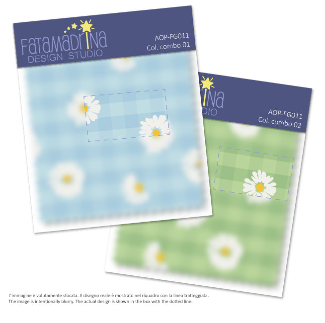 Pattern vettoriale - Margheritine su quadretti