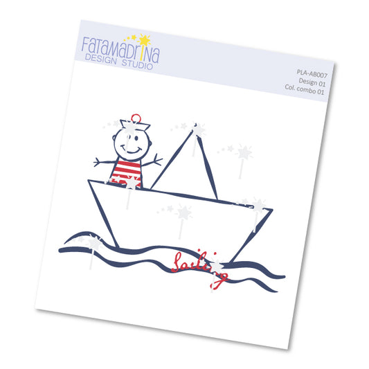 Illustration - Sailor in a small boat