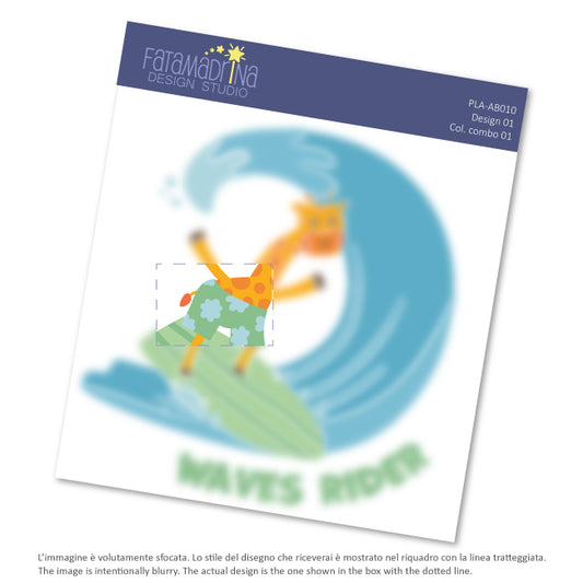 Grafica vettoriale - Giraffa sul surf