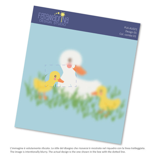 Grafica vettoriale - Anatra con anatroccoli