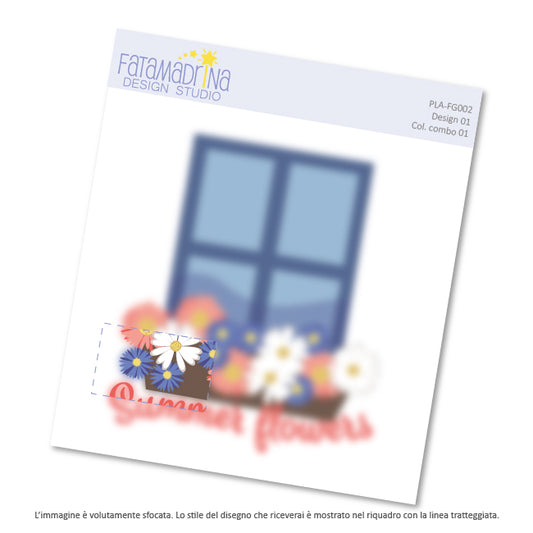 Illustration - Window with flowers